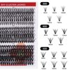 320PCS Mink Lashes Fluffy Lash Clusters DIY Kit 30D 40D 50D False Eyelashes Clusters, Wispy lash Clusters Individual Eyelashes Kit for Applicator at Home DIY Lash Extension
