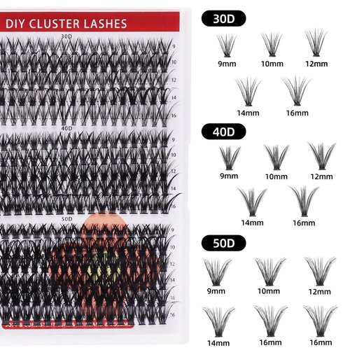320PCS Mink Lashes Fluffy Lash Clusters DIY Kit 30D 40D 50D False Eyelashes Clusters, Wispy lash Clusters Individual Eyelashes Kit for Applicator at Home DIY Lash Extension