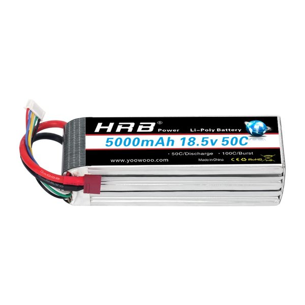 HRB 5S Lipo Battery 18.5V 5000mAh 50C with Deans T Plug RC Lipo Battery Compatible with RC Helicopter Airplane Car Boat Truck