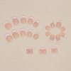 24Pcs Short Fake Nails Square Press on Nails White French Tip Glue on Nails Acrylic False Nails with Rhinestone Design Full Cover Stick on Nails for Women and Girls DIY Manicure Art Supplies