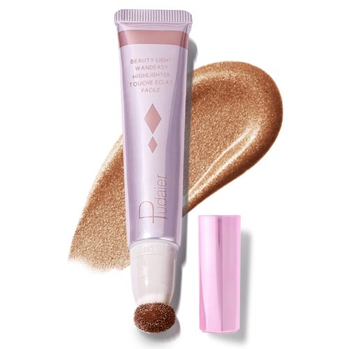 Highlighter Makeup, Liquid Highlighter Beauty Wand, Long Lasting Blendable Highlighter Stick Makeup with Cushion Applicator, 05, 0.68 Fl Oz