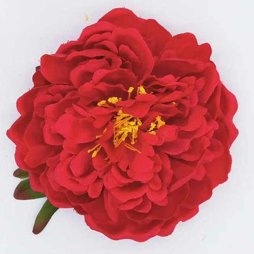 Peony Flower Hair Clip Hanfu Hairpin Bridesmaid Pin up Flower Brooch Party Wedding Decor (one size, red)