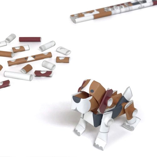 PIPEROID Animals Beagle Dog - Japanese 3D Paper Dog Puzzle DIY Origami Kit for Kids and Adults