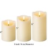 Eywamage Ivory Flameless Pillar Candles with Remote, Flickering Realistic LED Battery Wax Candles Set of 3, Φ 3" H 4" 5" 6"