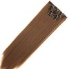 24"-26" Clip in Hair Extensions 6Pcs 16 Clips Curly Wavy Straight Thick Clip on Synthetic Hair Extension Hairpieces Light Chestnut Brown#
