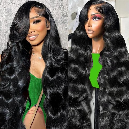 Nognut 20 Inch HD Transparent Lace Frontal Wigs Human Hair 13x6 Body Wave Lace Front Wigs Human Hair Pre Plucked 180% Density Glueless Wigs Human Hair for Women