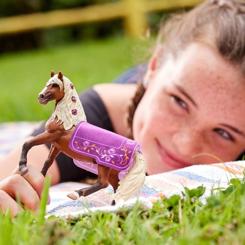 Schleich Horse Club Paso Fino Stallion Show Horse Figurine Toy - Realistic Detailed Show Horse Toy with Saddle Cover and Real Horse Details, for Boys and Girls, Gift for Kids Ages 5+