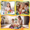 OPPA Colorful Plastic Egg Shakers 6 PCS and Rainbow Stacking Toy, Hand Percussion Musical Shaker, Wooden Rainbow Stacker Nesting Blocks, Educational Toy for Toddlers Baby Preschool Kids