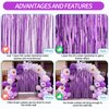 Crosize 3 Pack 3.3 x 9.9 ft Purple Foil Fringe Backdrop Curtain, Streamer Backdrop Curtains, Streamers Birthday Party Decorations, Tinsel Curtain for Parties, Galentines Decor