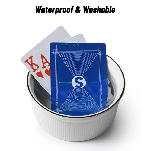 suptrstr 100% Plastic Playing Card Set, Jumbo Index, Poker Size, Superior Flexibility and Durability, Waterproof & Washable, Professional Playing Cards for Texas Hold’em Poker