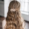 Bridal Wedding Hair Clips, Crystal Bridesmaid Hair Pins Pearl Rhinestone Hair Clips, Crystal Flower Hair Pieces Pearl Headpieces Hair Accessories for Brides Bridesmaids Women Girls (Type E)