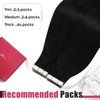 Moresoo Tape in Hair Extensions Black Human Hair Tape in Extensions Natural Black Hair Extensions Real Human Hair Tape in Invisible PU Tape in Hair Extensions Human Hair 20 Inch #1B 20pcs 50g