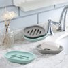 Topsky 2-Pack Soap Dish with Drain, Soap Holder, Soap Saver, Easy Cleaning, Dry, Stop Mushy Soap (Gray)