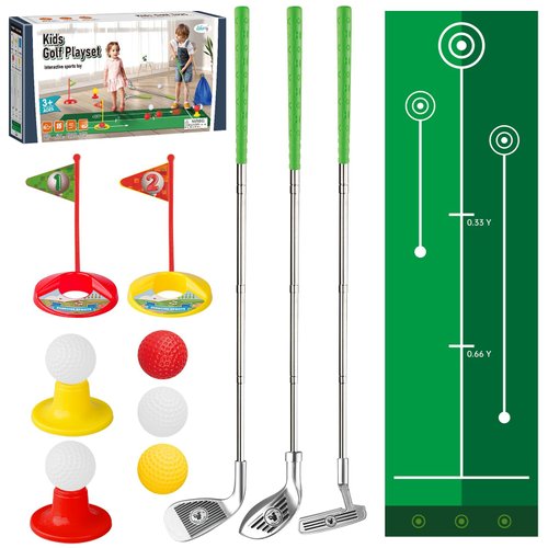 Liberry Kids Golf Clubs for 3 4 5 Years Old, Retractable Toddler Golf Set with Putting Mat & Storage Bag, Indoor and Outdoor Sports Golf Toys for Boys Girls