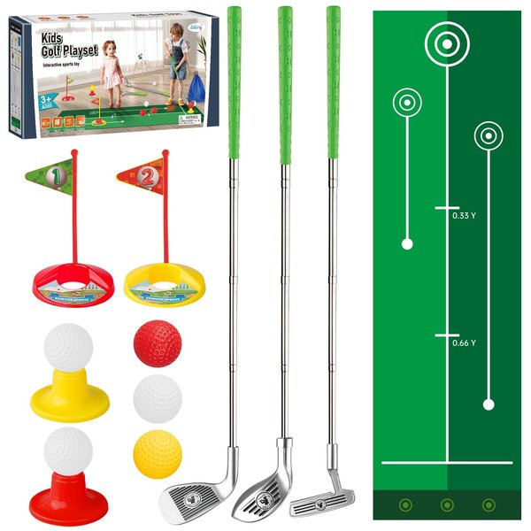 Liberry Kids Golf Clubs for 3 4 5 Years Old, Retractable Toddler Golf Set with Putting Mat & Storage Bag, Indoor and Outdoor Sports Golf Toys for Boys Girls