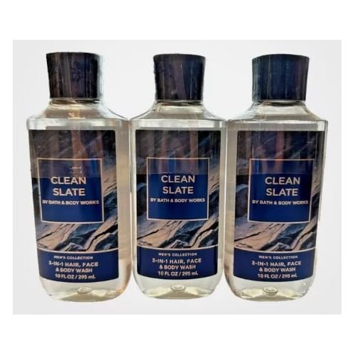 Bath & Body [3 Pack] SHOWER GEL/BODY WASH 10 FL OZ / 295 mL (Packaging may vary) (Full Size, CLEAN SLATE)