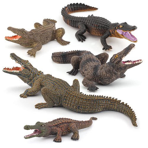 Fantarea 5 PCS Simulation Realistic Wild Life Jungle Animal Figures Model Figurines Crocodile Alligator Party Favors Desktop Decoration Playset Toys for 5 6 7 8 Years Boys Girls Toddler