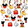 BAOOOFUL Red 1st Birthday Hanging Swirl Decorations, Mouse Birthday Party Ceiling Streamers, Mouse Theme Party Supplies, Party Favors for Boys Kids(38 Pcs)