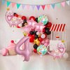 7pcs Pink Crown Dinosaur Balloons, Girl Dinosaur Birthday Number Mylar Foil Balloon Pink Dinosaur 4th Birthday Party Supplies Decorations (4th)