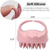 Scalp Massager Shampoo Brush Hair Scrubber Scalp Brush Silicone Scalp Exfoliator Hair Wash Tool for All Hair Types of Women, Men, Kids, Pets - Pink