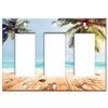 Art Plates 3 Gang Decora - GFCI Decorative Metal Wall Plate - Beach View from the Walkway - (Made in USA)
