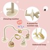 Baby High Chair Suction Toys Teething Chew - Baby Table Toys, Baby Teething Toys Silicone Teethers, Food Grade Silicon for 6 12 18 Months (Beige Rosepink)