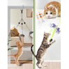 CAPHONT Hanging Interactive Cat Toy for Indoor Cats, 3 Pack Retractable Cat Feather Toy Kitten Toys with Bell/Elastic Rope/Adjustable Buckle for Play Chase Exercise Teaser