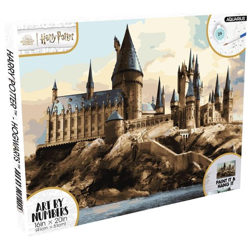 AQUARIUS Harry Potter Hogwarts Art by Numbers - 16 x 20 inches Harry Potter Themed Paint by Number for Adults & Kids - DIY Color by Number Paint Kit for Beginner - Officially Licensed