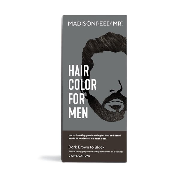 Madison Reed Mr. Hair Color for Men, Dark Brown to Black Demi-Permanent Hair Dye, Reduces Grays in 15 Minutes For Hair & Beard, Nourishing & Strengthening, Keratin & Argan Oil, 2 Applications