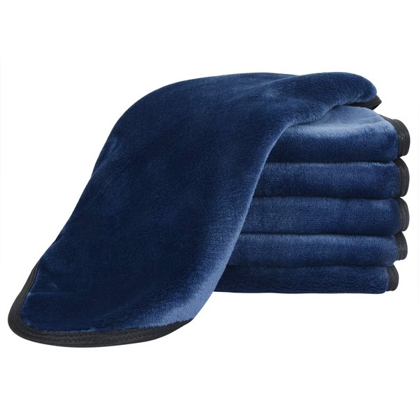 VIVOTE Microfiber Makeup Remover Cloths Reusable Face Towel Soft Facial and Skin Care Wash Cloth 12Inch X 12Inch (6 pack,Navy Blue)
