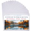 Wanderings Thick Handmade Watercolor Paper with Deckled Edge - 4x6-500GSM, Premium White Cold-Pressed Textured Mixed Media Paper Made with Recycled Cotton - 15 Loose Leaf Sheets