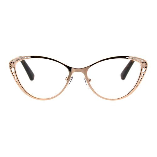 PASTL Womens Reading Glasses Magnified Readers Cateye Spring Hinge Rose Gold +2.5