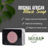 genovie MD Original African Black Soap, Face and Body Soap Bar for Women, Black Soap for Acne Wash Dry Skin, and Sensitive Skin, Facial Cleanser Made to Wash Away Impurities for a Youthful Complexion