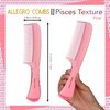 Allegro Comb 1004 Wide Tooth Detangling Hair Combs For Women, Stylists & Curly Hair Teasing Comb Mens Comb 1 Piece. (Fresh Pink)