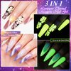 MSRUIOO Glow in the Dark Gel Nail Polish Set, Color Changing Gel Nail Polish, Mood Temperature Color Change Glitter Gel Polish, Luminous Cat Eye Gel Nail Polish for Nail Art Manicure DIY at Home