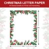 AnyDesign 80 Sheet Christmas Stationary Paper Xmas Pine Cones Berries Foliage Letterhead Letter Writing Paper for Holiday Notes Greeting Cards Invitations Office School Printing, 8.5 x 11 Inch