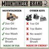 Mountaineer Brand Beard Grooming Care Kit for Men, Beard Oil (2oz), Conditioning Balm (2oz), Wash (4oz), Brush, WV Pine Tar Scent, Perfect Gift