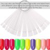 KINGMAS 150 Pcs Nail Swatches Sticks with Ring, Clear Nail Art Color Display False Nail Tips Polish Practice Sticks (1~150 Number Posted)