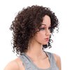 SWACC 12-Inch Short Big Bouffant Curly Wigs for Women Synthetic Heat Resistant Fiber Hair Pieces with Wig Cap (Dark Brown-4#)