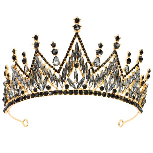 Didder Tiaras and Crowns for Women Black Tiara Halloween Gothic Crown Prom Queen Crowns for Women Quinceanera Princess Crown Tiaras for Girls Pageant Birthday Party Crown Wedding Headpiece Tiaras for