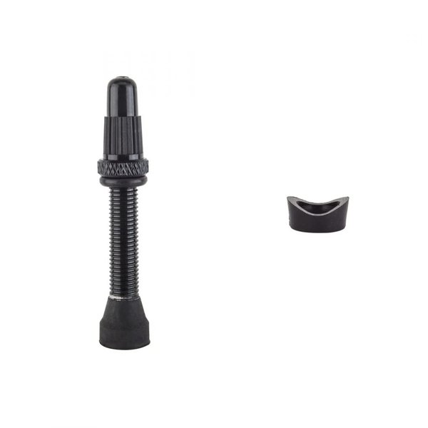 Origin8 Tubeless Alloy Presta Valves, 35mm, Black