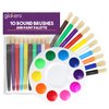 glokers 10-Piece Kids Paint Brushes Set with Paint Palette - Set of 10 Round Hog Bristle Paintbrushes, Easy to Clean - Art Supplies Perfect for Home, School, and Daycare