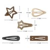 EleMirsa Brown Snap Hair Clip Hair Barrettes for Girls Women No Slip Metal Snap Clips Hair Pins Accessories