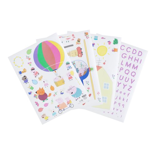 Peppa Pig Official Licensed Personalized Kids Room Wall Decals by Paladone, Reusable Peppa &amp; Geor...