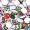 JOVITEC 200 Pieces 12 mm Flower Pattern Glass Beads Mixed Color Flat Marbles Mosaic Printed Glass Half Round Crafts Glass Mosaic for Jewelry Making