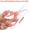 Left Handed Scissors Kids, Lefty Soft Touch Pointed School Student Scissors, 5.75", Blunt, 2 Pack( Blue )