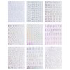 9 Sheets Holographic Nail Art Stickers Decals Self-Adhesive Pegatinas Uñas Heart Flame Stars Butterfly Moon Nail Supplies Nail Art Design Decoration Accessories