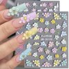 5D Embossed Flower Nail Stickers for Nail Art Supplies 5D Acrylic Carved Flower Nail Decals Cute Petals Nail Art Stickers Floral Nail Sticker Nails Stickers Colorful Flower Stickers for Nails Design