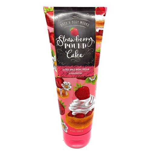 Bath and Body Works Strawberry Pound Cake Body Cream 8 Ounce Full Size