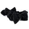 CAMPANELLI Big Bow Headband (2-Pack) for Washing Face, Makeup, Spa, Shower & Gym. FreshFace Soft Fleece Hair band as seen on QVC (Black)